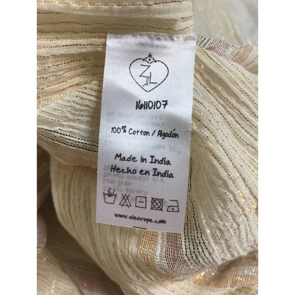 Z&L Golden Slumbers Metallic Stripe Cotton Kaftan Dress NWT US MEDIUM/LARGE - Picture 15 of 16